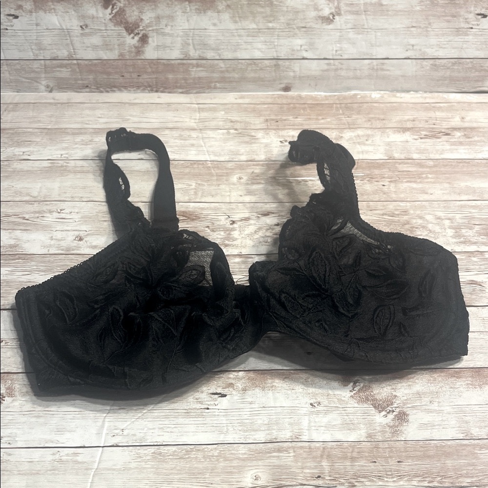 Bali Black Floral Lace Bra
